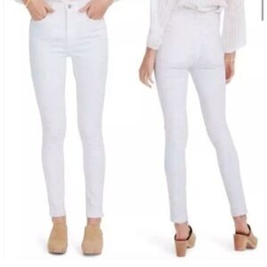 Madewell 10" High-Rise Skinny Jeans Pants Solid White Size 37P Women's Plus Size